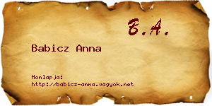 Babicz Anna névjegykártya