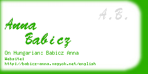 anna babicz business card